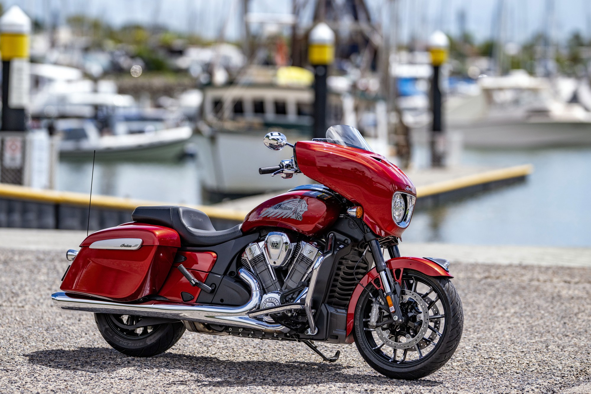 The long, low profile disguises a motorcycle that tips into corners very confidently.
