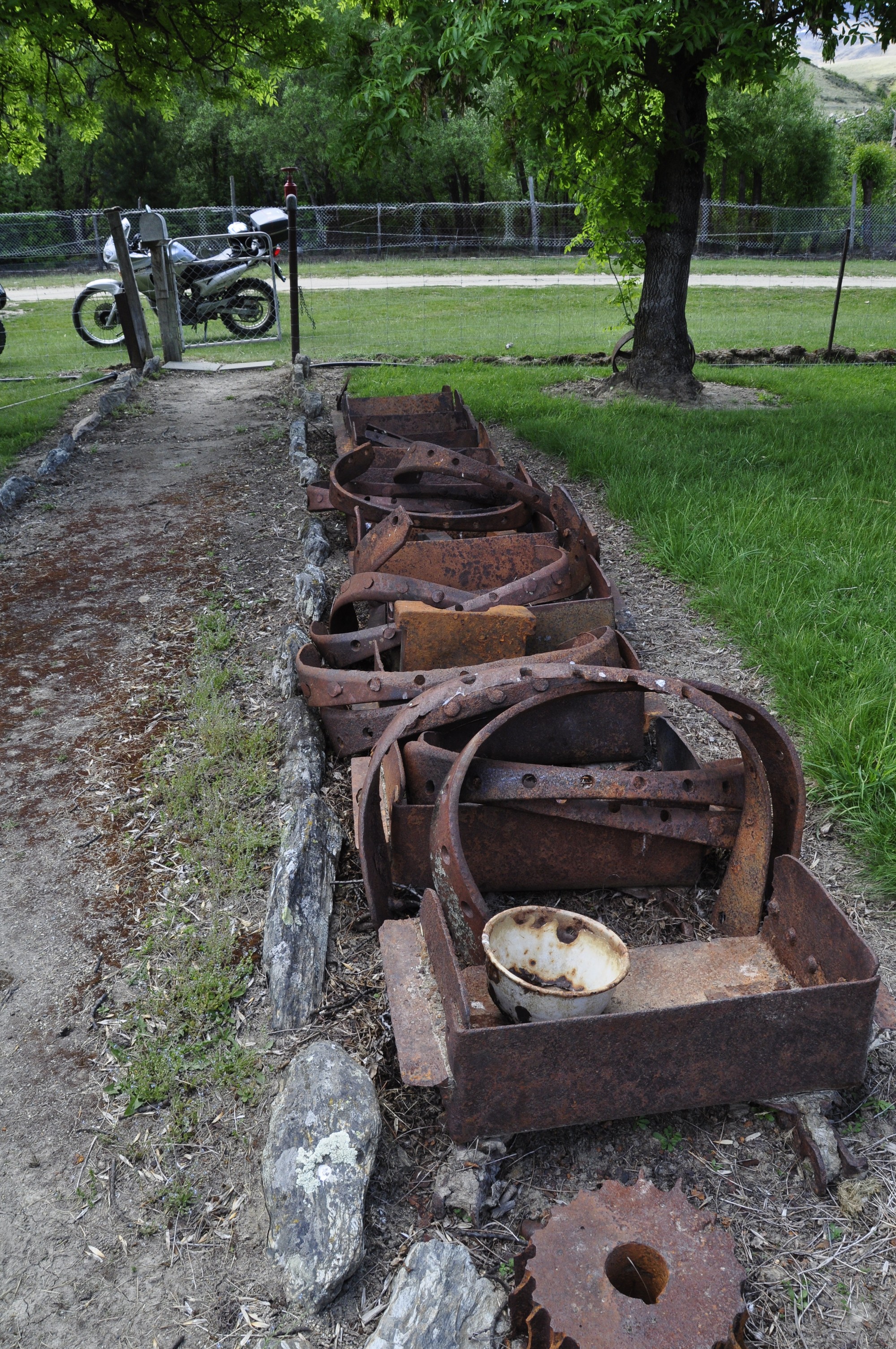 Mining remnants on the remote Nevis Valley floor.