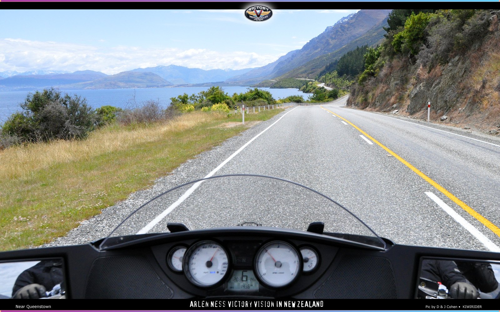 Dashboard view along Lake Wakatipu